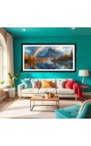 Nature Landscape Floating Frame Scenery Digital Print - 12x24 inch Modern Nature Wall Art for Living Room, Bedroom, Office, Hotels, Drawing Room