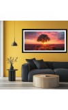 Nature Landscape Floating Frame Scenery Digital Print - 12x24 inch Modern Nature Wall Art for Living Room, Bedroom, Office, Hotels, Drawing Room