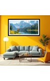 Nature Landscape Floating Frame Scenery Digital Print - 12x24 inch Modern Nature Wall Art for Living Room, Bedroom, Office, Hotels, Drawing Room