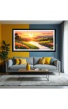 Nature Landscape Floating Frame Scenery Digital Print - 12x24 inch Modern Nature Wall Art for Living Room, Bedroom, Office, Hotels, Drawing Room