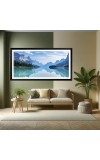 Nature Landscape Floating Frame Scenery Digital Print - 12x24 inch Modern Nature Wall Art for Living Room, Bedroom, Office, Hotels, Drawing Room