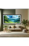 Nature Landscape Floating Frame Scenery Digital Print - 12x24 inch Modern Nature Wall Art for Living Room, Bedroom, Office, Hotels, Drawing Room