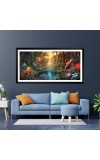 Nature Landscape Floating Frame Scenery Digital Print - 12x24 inch Modern Nature Wall Art for Living Room, Bedroom, Office, Hotels, Drawing Room