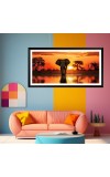 Nature Landscape Floating Frame Scenery Digital Print - 12x24 inch Modern Nature Wall Art for Living Room, Bedroom, Office, Hotels, Drawing Room