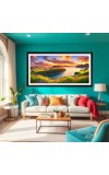 Nature Landscape Floating Frame Scenery Digital Print - 12x24 inch Modern Nature Wall Art for Living Room, Bedroom, Office, Hotels, Drawing Room