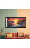 Nature Landscape Floating Frame Scenery Digital Print - 12x24 inch Modern Nature Wall Art for Living Room, Bedroom, Office, Hotels, Drawing Room
