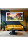 Nature Landscape Floating Frame Scenery Digital Print - 12x24 inch Modern Nature Wall Art for Living Room, Bedroom, Office, Hotels, Drawing Room