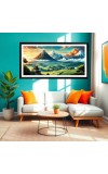 Nature Landscape Floating Frame Scenery Digital Print - 12x24 inch Modern Nature Wall Art for Living Room, Bedroom, Office, Hotels, Drawing Room