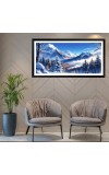Nature Landscape Floating Frame Scenery Digital Print - 12x24 inch Modern Nature Wall Art for Living Room, Bedroom, Office, Hotels, Drawing Room