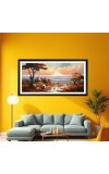 Nature Landscape Floating Frame Scenery Digital Print - 12x24 inch Modern Nature Wall Art for Living Room, Bedroom, Office, Hotels, Drawing Room