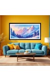 Nature Landscape Floating Frame Scenery Digital Print - 12x24 inch Modern Nature Wall Art for Living Room, Bedroom, Office, Hotels, Drawing Room