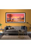 Nature Landscape Floating Frame Scenery Digital Print - 12x24 inch Modern Nature Wall Art for Living Room, Bedroom, Office, Hotels, Drawing Room