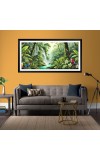 Nature Landscape Floating Frame Scenery Digital Print - 12x24 inch Modern Nature Wall Art for Living Room, Bedroom, Office, Hotels, Drawing Room