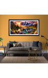 Nature Landscape Floating Frame Scenery Digital Print - 12x24 inch Modern Nature Wall Art for Living Room, Bedroom, Office, Hotels, Drawing Room