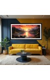 Nature Landscape Floating Frame Scenery Digital Print - 12x24 inch Modern Nature Wall Art for Living Room, Bedroom, Office, Hotels, Drawing Room