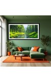 Nature Landscape Floating Frame Scenery Digital Print - 12x24 inch Modern Nature Wall Art for Living Room, Bedroom, Office, Hotels, Drawing Room