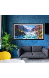 Nature Landscape Floating Frame Scenery Digital Print - 12x24 inch Modern Nature Wall Art for Living Room, Bedroom, Office, Hotels, Drawing Room