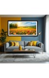 Nature Landscape Floating Frame Scenery Digital Print - 12x24 inch Modern Nature Wall Art for Living Room, Bedroom, Office, Hotels, Drawing Room