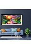 Nature Landscape Floating Frame Scenery Digital Print - 12x24 inch Modern Nature Wall Art for Living Room, Bedroom, Office, Hotels, Drawing Room