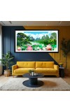 Nature Landscape Floating Frame Scenery Digital Print - 12x24 inch Modern Nature Wall Art for Living Room, Bedroom, Office, Hotels, Drawing Room
