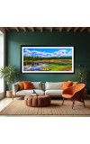 Nature Landscape Floating Frame Scenery Digital Print - 12x24 inch Modern Nature Wall Art for Living Room, Bedroom, Office, Hotels, Drawing Room