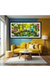 Nature Landscape Floating Frame Scenery Digital Print - 12x24 inch Modern Nature Wall Art for Living Room, Bedroom, Office, Hotels, Drawing Room