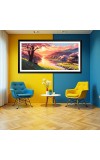 Nature Landscape Floating Frame Scenery Digital Print - 12x24 inch Modern Nature Wall Art for Living Room, Bedroom, Office, Hotels, Drawing Room