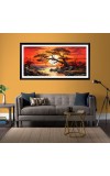 Nature Landscape Floating Frame Scenery Digital Print - 12x24 inch Modern Nature Wall Art for Living Room, Bedroom, Office, Hotels, Drawing Room