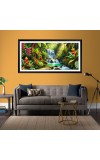 Nature Landscape Floating Frame Scenery Digital Print - 12x24 inch Modern Nature Wall Art for Living Room, Bedroom, Office, Hotels, Drawing Room