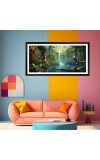 Nature Landscape Floating Frame Scenery Digital Print - 12x24 inch Modern Nature Wall Art for Living Room, Bedroom, Office, Hotels, Drawing Room