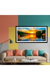 Nature Landscape Floating Frame Scenery Digital Print - 12x24 inch Modern Nature Wall Art for Living Room, Bedroom, Office, Hotels, Drawing Room