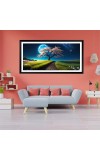 Nature Landscape Floating Frame Scenery Digital Print - 12x24 inch Modern Nature Wall Art for Living Room, Bedroom, Office, Hotels, Drawing Room