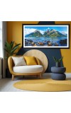 Nature Landscape Floating Frame Scenery Digital Print - 12x24 inch Modern Nature Wall Art for Living Room, Bedroom, Office, Hotels, Drawing Room