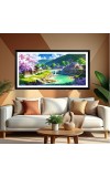 Nature Landscape Floating Frame Scenery Digital Print - 12x24 inch Modern Nature Wall Art for Living Room, Bedroom, Office, Hotels, Drawing Room
