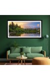 Nature Landscape Floating Frame Scenery Digital Print - 12x24 inch Modern Nature Wall Art for Living Room, Bedroom, Office, Hotels, Drawing Room