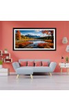 Nature Landscape Floating Frame Scenery Digital Print - 12x24 inch Modern Nature Wall Art for Living Room, Bedroom, Office, Hotels, Drawing Room
