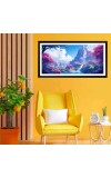 Nature Landscape Floating Frame Scenery Digital Print - 12x24 inch Modern Nature Wall Art for Living Room, Bedroom, Office, Hotels, Drawing Room