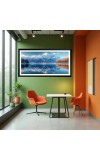Nature Landscape Floating Frame Scenery Digital Print - 12x24 inch Modern Nature Wall Art for Living Room, Bedroom, Office, Hotels, Drawing Room