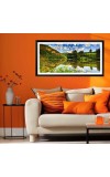 Nature Landscape Floating Frame Scenery Digital Print - 12x24 inch Modern Nature Wall Art for Living Room, Bedroom, Office, Hotels, Drawing Room