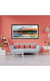 Nature Landscape Floating Frame Scenery Digital Print - 12x24 inch Modern Nature Wall Art for Living Room, Bedroom, Office, Hotels, Drawing Room