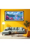 Nature Landscape Floating Frame Scenery Digital Print - 12x24 inch Modern Nature Wall Art for Living Room, Bedroom, Office, Hotels, Drawing Room