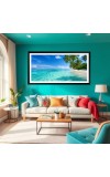 Nature Landscape Floating Frame Scenery Digital Print - 12x24 inch Modern Nature Wall Art for Living Room, Bedroom, Office, Hotels, Drawing Room