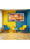 Nature Landscape Floating Frame Scenery Digital Print - 12x24 inch Modern Nature Wall Art for Living Room, Bedroom, Office, Hotels, Drawing Room