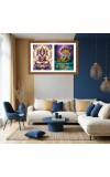 Lord bramha and vishnu Photo Frame - 11x15Inches - Spiritual Artwork for Home Wall Decoration, Puja Room and Office Decoration and Gifting 