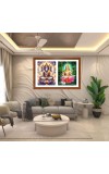 Lord bramha and savithri Photo Frame - 11x15Inches - Spiritual Artwork for Home Wall Decoration, Puja Room and Office Decoration and Gifting 