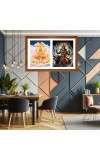 Mitra and yama Photo Frame - 11x15Inches - Spiritual Artwork for Home Wall Decoration, Puja Room and Office Decoration and Gifting 