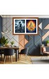 Vayu and agni Photo Frame - 11x15Inches - Spiritual Artwork for Home Wall Decoration, Puja Room and Office Decoration and Gifting Vayu and agni Photo Frame - 11x15Inches - Spiritual Artwork for Home Wall Decoration, Puja Room and Office Decoration and Gifting