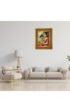 Yashoda and bal krishna Photo Frame  10x14 Inches-Brown Wooden Frame for Home , Office & Temple Decoration and Gifting