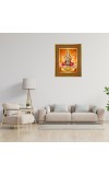 Goddess Lakshmi Photo Frame  10x14 Inches-Brown Wooden Frame for Home , Office & Temple Decoration and Gifting