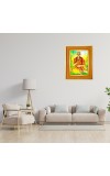 Lord Sri Chaitanya Mahaprabhu Photo Frame  10x14 Inches-Brown Wooden Frame for Home , Office & Temple Decoration and Gifting